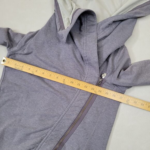 Lululemon Size 4 Asymmetrical Zip Jacket Gray Cotton Blend Sweatshirt Stlye - Picture 7 of 16